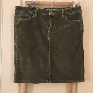 Vintage Green Skirt l.e.i. Corduroy Zip Front Size 11